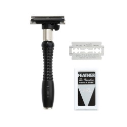 Afeitadora Feather Double Edge Razor Black Profesional