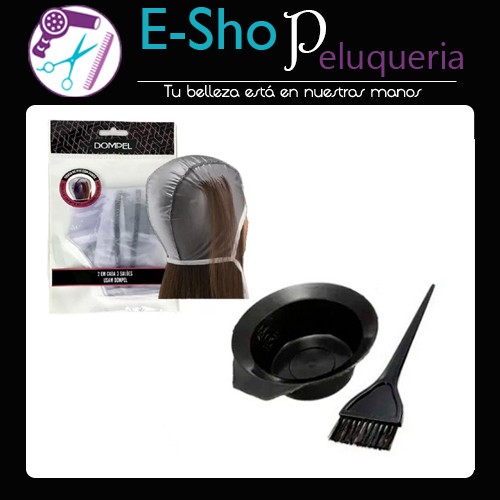 Kit Gorro De Pvc Para Mechas Dompel Iluminacion Claritos Reflejos + Bowl + Pincel