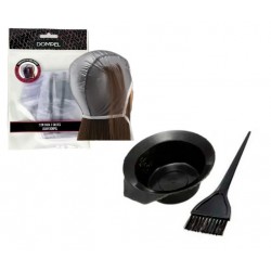 Kit Gorro De Pvc Para Mechas Dompel Iluminacion Claritos Reflejos + Bowl + Pincel