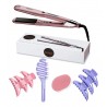 Plancha De Pelo Profesional Eurostil + Cepillo Masajeador + Cepillo Spring Brush + Broches