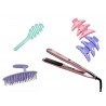 Plancha De Pelo Profesional Eurostil + Cepillo Masajeador + Cepillo Spring Brush + Broches