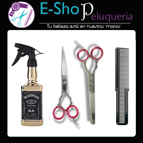 Kit Tijeras StyleCut Corte + Pulir + Rociador + Peine Simil Wahl