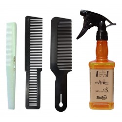 Kit Pulverizador Whisky + Peine Venado 101 + Peines Corte Barber