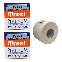 Kit Hojas De Afeitar Treet Para Navaja X 200 + Rollo De Papel