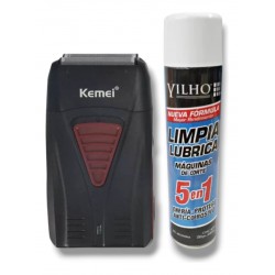 Kit Afeitadora Shaver Kemei 3382 + Spray 5 En 1 Yilho Barber