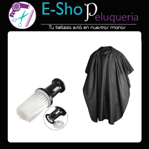 Kit Capa De Corte Profesional Barber + Quita Pelo Con Talquera