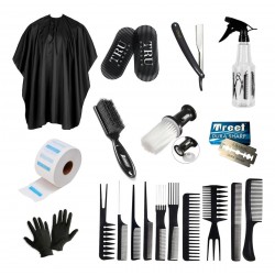 Kit Set Barberia Peluquería Capa Set Peines Cepillo Fade Tru