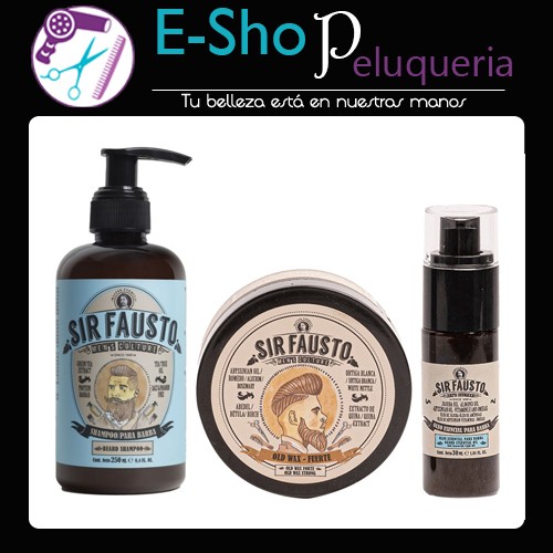 Kit Shampoo Para Barba + Cera + Oleo Esencial Sir Fausto