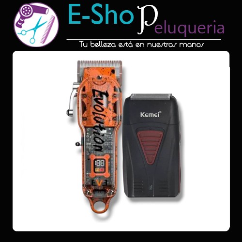Maquina de Corte Clipper Everest Evolution + Afeitadora Kit Kemei Profesional