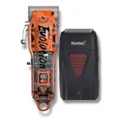 Maquina de Corte Clipper Everest Evolution + Afeitadora Kit Kemei Profesional