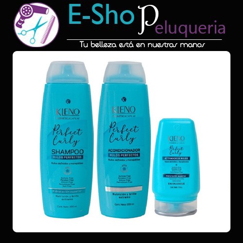 Kleno Perfect Curly Shampoo + Acondicionador + Activador Rulos Perfectos Low Poo