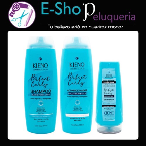 Kleno Perfect Curly Shampoo + Acondicionador + Crema de Peinar Rulos Perfectos