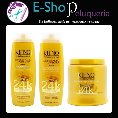 Kleno Egyptian Gold 24k Kit Shampoo + Enjuague + Mascara 1kg