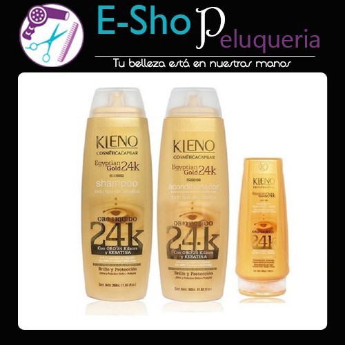 Kleno Egyptian Gold 24k Kit Shampoo + Enjuague + Crema Regeneradora