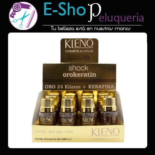 Shock Oro Keratin Ampolla Kleno Egyptian Gold 24k X 12