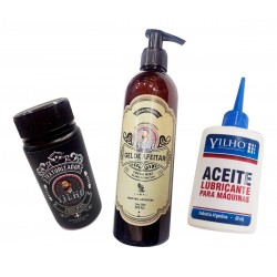 Kit Yilho Polvo Texturizador + gel Afeitar + Aceite Lubricante