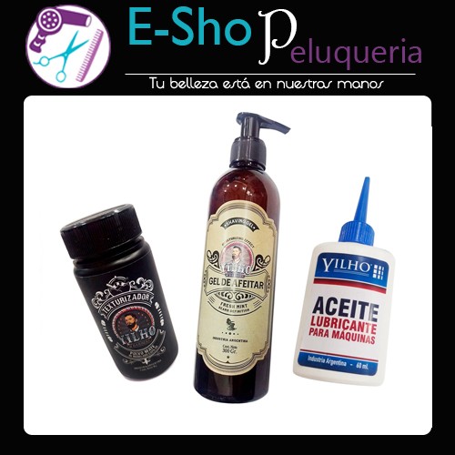 Kit Yilho Polvo Texturizador + gel Afeitar + Aceite Lubricante