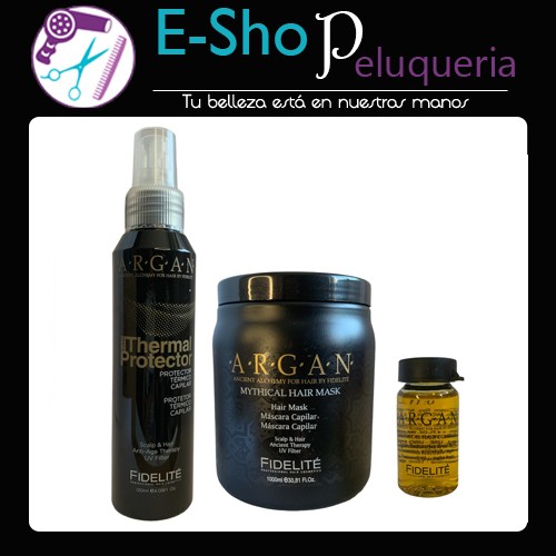 Fidelite Mascara 1kg + Protector Termico + Ampolla Argan