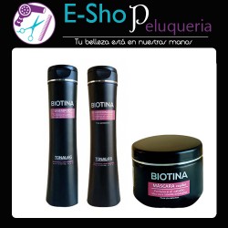 Kit Shampoo + Acondicionador + Baño De Crema Biotina Libre De Parabenos Tonaleg 250grs