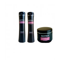 Kit Shampoo + Acondicionador + Baño De Crema Biotina Libre De Parabenos Tonaleg 250grs
