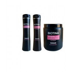 Shampoo + Acondicionador + Baño De Crema Kit Biotina Libre De Parabenos Tonaleg 1Kg
