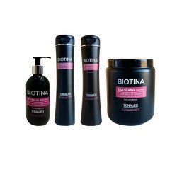 Shampoo + Acondicionador + Baño De Crema + Crema de Peinar Kit Biotina Libre De Parabenos Tonaleg 1Kg