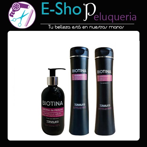 Kit Shampoo + Acondicionador + Crema de Peinar Biotina Libre De Parabenos Tonaleg
