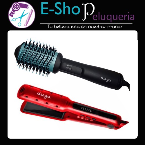 Kit Cepillo Electrico Alisador Secado Duga + Plancha De Pelo