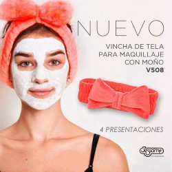 Vincha De Tela Maquillaje Skincare Moño Bordada Jessamy V508