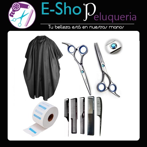 Peines Toni&guy + Tijera De Corte +  Pulir + Papel De Cuello + Capa