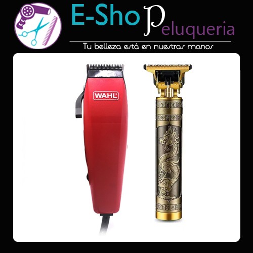 Kit Wahl Easy Cut Roja Máquina Cortar Pelo + Patillera Barber
