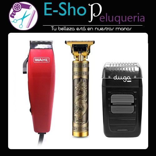 Maquina De Corte Wahl + Patillera Barber + Afeitadora Duga Kit