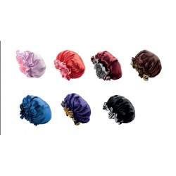 Kit Gorro + Funda Almohada + Scrunchies Saten Antifrizz Rulos Lacios Ideal Dormir Eurostil