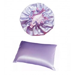 Kit Gorro + Funda Almohada + Scrunchies Saten Antifrizz Rulos Lacios Ideal Dormir Eurostil