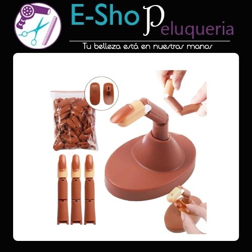 Dedo De Práctica Articulado X 3 Con Soporte + 100 Uñas