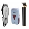 Kit Eurostil Black Sam + Kemei Shaver + Trimmer