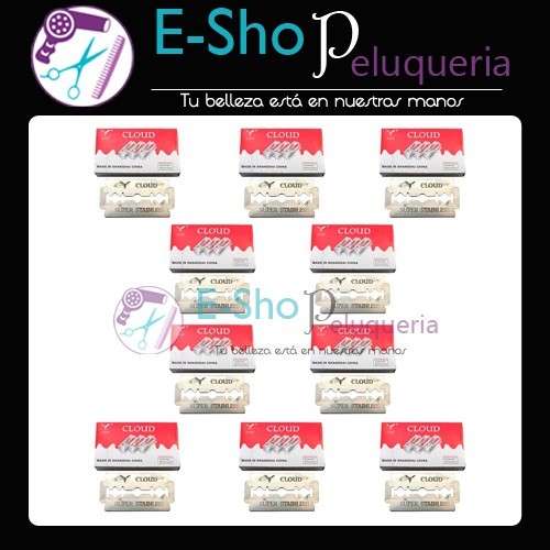Kit 10 Cajas Filos Navaja Tipo Gillette Marca Cloud X 10 U c/u