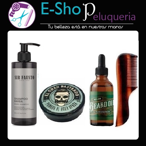 Kit Barba Sir Fausto El Gran Bastardo Shampoo Cera Aceite