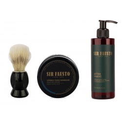 Kit Barberia Crema Afeitar + After Shave Sir Fausto + Brocha