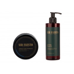 Kit Barberia Crema Afeitar + After Shave Sir Fausto + Brocha