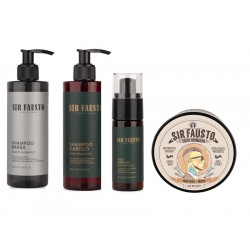 Kit Sir Fausto Shampoo Barba + Shampoo para el Pelo + Cera X 200 + Oleo