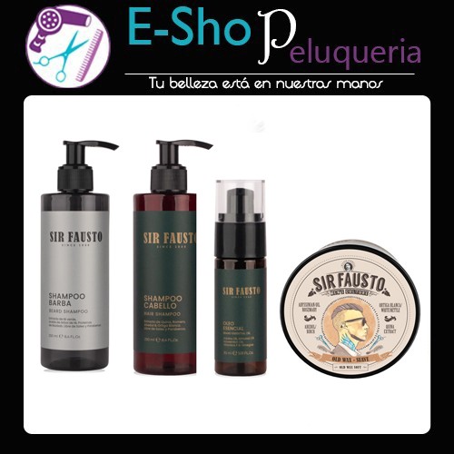 Kit Sir Fausto Shampoo Barba + Shampoo para el Pelo + Cera X 200 + Oleo