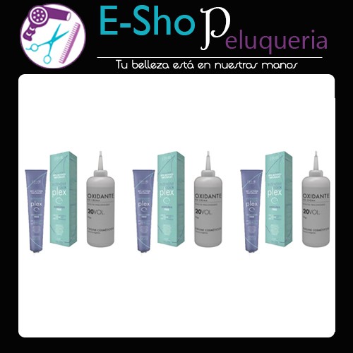 Tintura para el Pelo Exiline Intensive Color Plex Ammonia Free Kit x 3 + Oxidantes