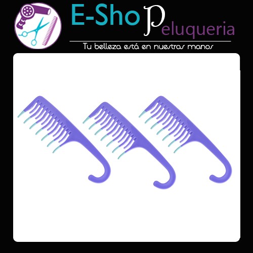 Peine Afro Para Ducha Mango Con Gancho P5779 Kit x3