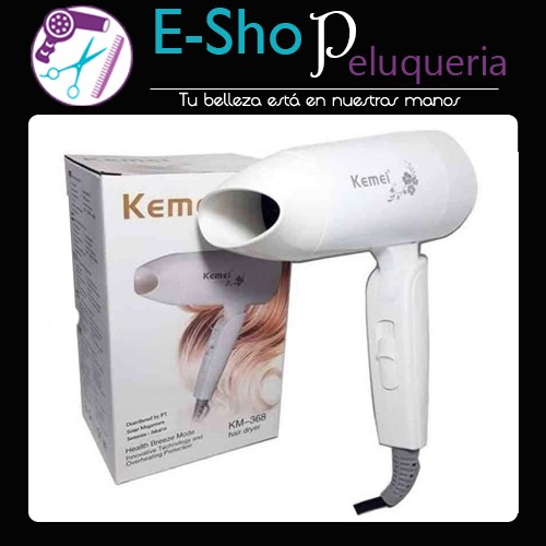 Secador de Pelo Kemei KM-368 Plegable de Viaje 1200w