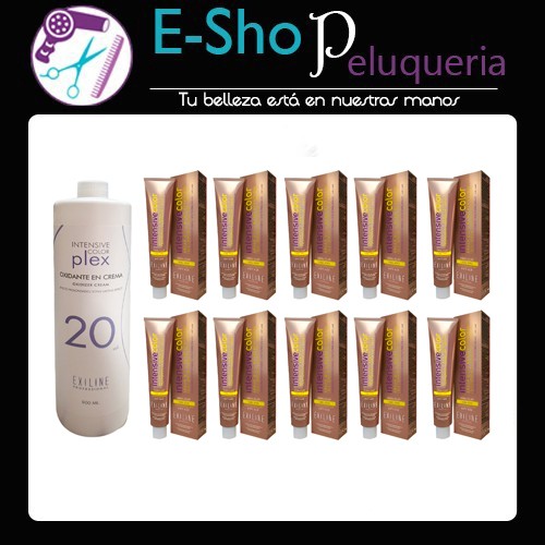 Kit 10 Tinturas Intensive Color Exiline + Oxidante 20v X 900ml