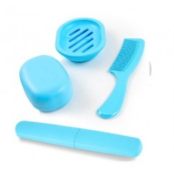 Peine, Jabonera Y Porta Cepillo Dental En Set X 4 Para Viaje