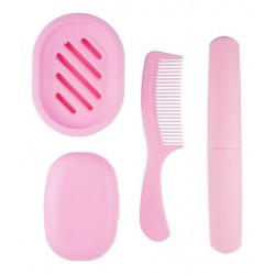 Peine, Jabonera Y Porta Cepillo Dental En Set X 4 Para Viaje