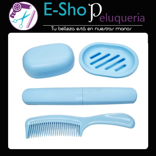 Peine, Jabonera Y Porta Cepillo Dental En Set X 4 Para Viaje