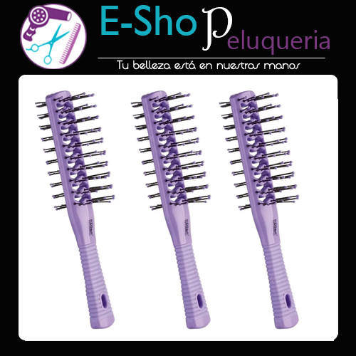 Cepillo Esqueleto Doble Peluqueria Profesional Eurostil 2182 Kit X3